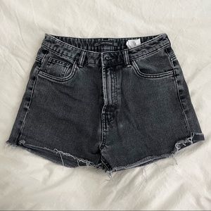 Black Zara High Rise Jean Shorts